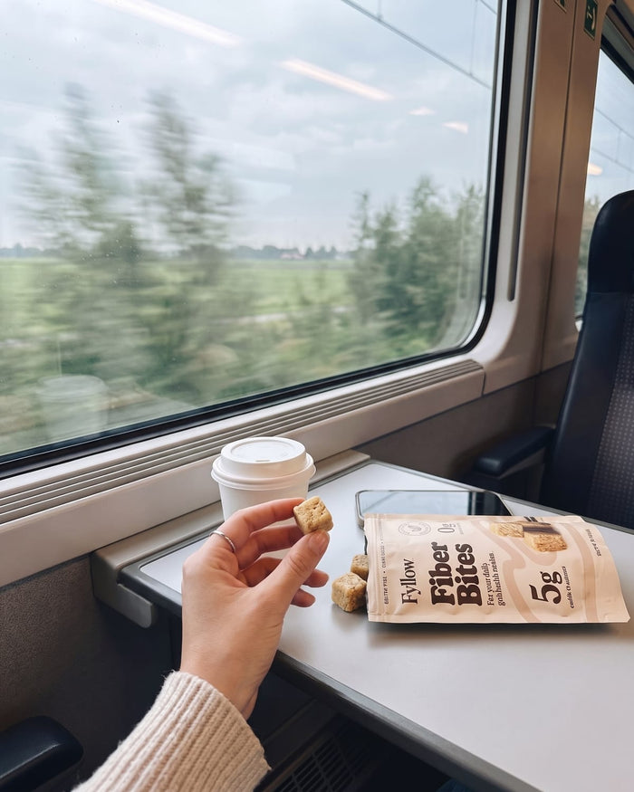 Vanilla Bean Fiber Bite on the train