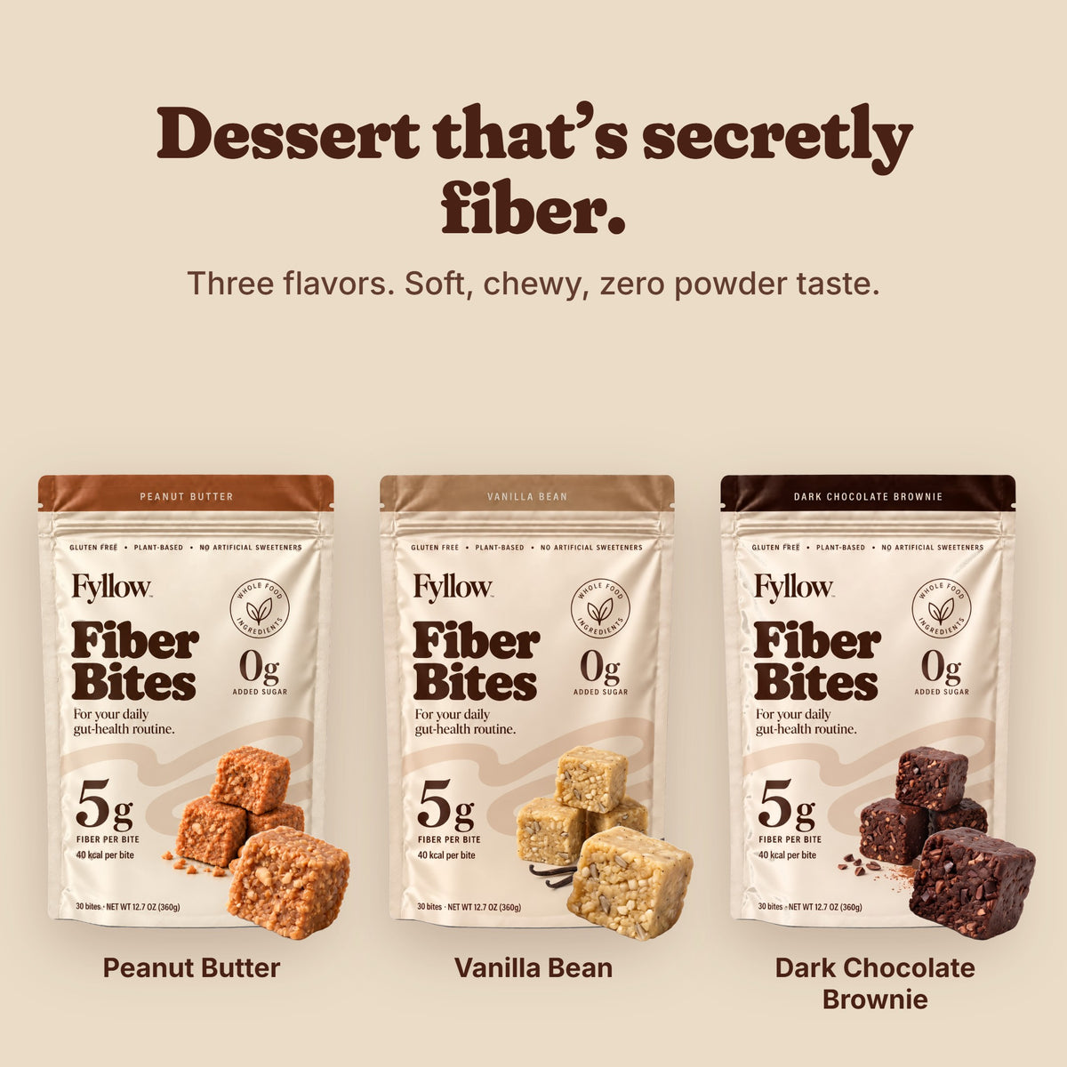Dessert that's secretly fiber: three flavors of Fiber Bites