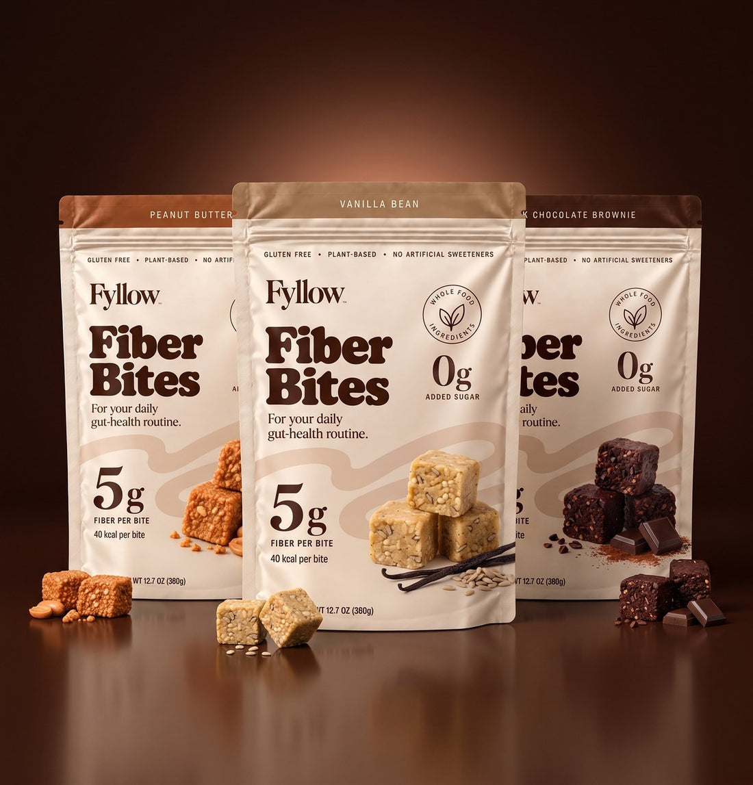 All three Fyllow Fiber Bites flavors